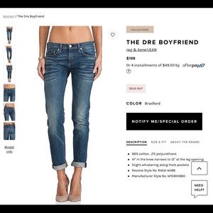 Rag & Bone The Dre Boyfriend jeans in Bradford | REVOLVE